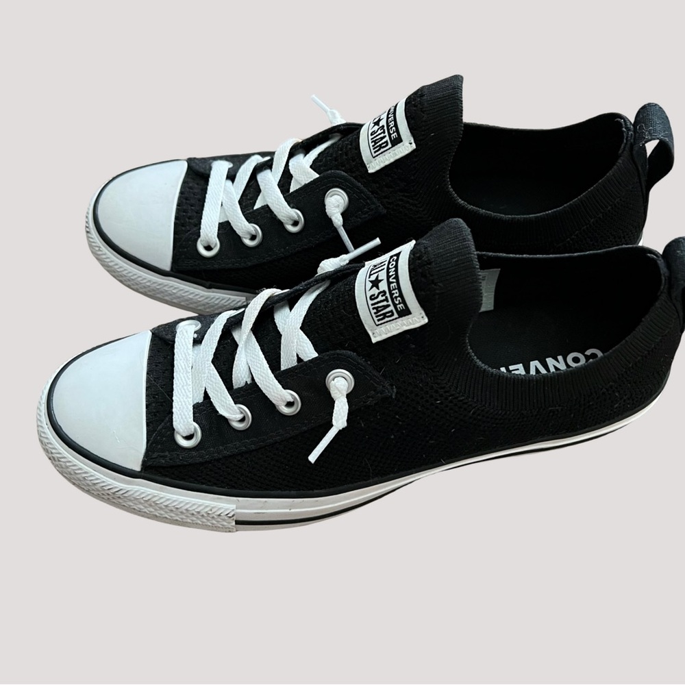 Converse Black and White Low-Top Slip-On Sneakers - Picture 2 of 7